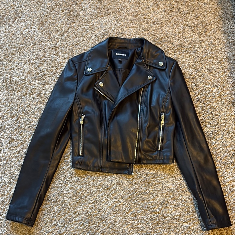 Express Sleek Black Leather Jacket